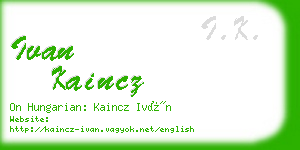 ivan kaincz business card